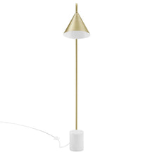 Load image into Gallery viewer, Ayla Brass Marble Base Floor Lamp
