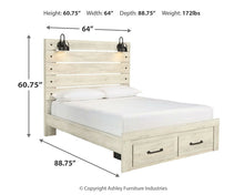 Load image into Gallery viewer, Cambeck  Panel Bed With 2 Storage Drawers
