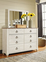 Load image into Gallery viewer, Willowton Queen/Full Panel Headboard with Mirrored Dresser, Chest and 2 Nightstands
