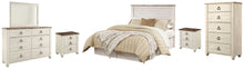 Load image into Gallery viewer, Willowton Queen/Full Panel Headboard with Mirrored Dresser, Chest and 2 Nightstands
