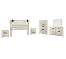 Load image into Gallery viewer, Cambeck  Panel Headboard With Mirrored Dresser, Chest And 2 Nightstands
