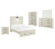 Load image into Gallery viewer, Cambeck  Panel Bed With 2 Storage Drawers With Mirrored Dresser, Chest And Nightstand
