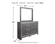 Load image into Gallery viewer, Lodanna  Panel Bed With 2 Storage Drawers With Mirrored Dresser
