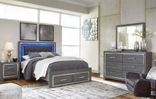 Load image into Gallery viewer, Lodanna  Panel Bed With 2 Storage Drawers With Mirrored Dresser
