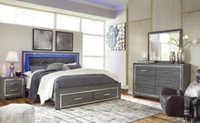 Load image into Gallery viewer, Lodanna  Panel Bed With 2 Storage Drawers With Mirrored Dresser
