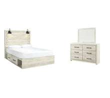 Load image into Gallery viewer, Cambeck  Panel Bed With 2 Storage Drawers With Mirrored Dresser
