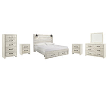 Load image into Gallery viewer, Cambeck  Panel Bed With 2 Storage Drawers With Mirrored Dresser, Chest And 2 Nightstands
