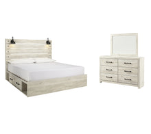 Load image into Gallery viewer, Cambeck  Panel Bed With 4 Storage Drawers With Mirrored Dresser
