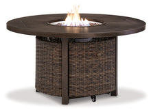 Load image into Gallery viewer, Paradise Trail Outdoor Loveseat and 2 Lounge Chairs with Fire Pit Table
