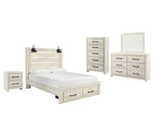 Load image into Gallery viewer, Cambeck  Panel Bed With 2 Storage Drawers With Mirrored Dresser, Chest And Nightstand
