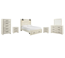 Load image into Gallery viewer, Cambeck  Panel Bed With 2 Storage Drawers With Mirrored Dresser, Chest And 2 Nightstands
