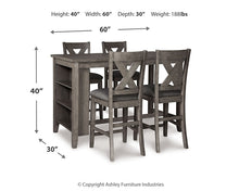 Load image into Gallery viewer, Caitbrook Counter Height Dining Table and 4 Barstools
