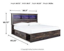 Load image into Gallery viewer, Drystan King Bookcase Bed with 4 Storage Drawers with Mirrored Dresser
