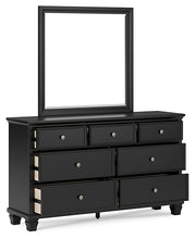 Load image into Gallery viewer, Lanolee Full Panel Bed with Mirrored Dresser and Chest
