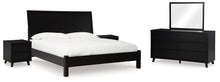 Load image into Gallery viewer, Danziar King Panel Bed with Mirrored Dresser and 2 Nightstands
