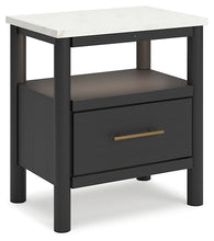 Load image into Gallery viewer, Cadmori Queen Upholstered Panel Bed with Mirrored Dresser and Nightstand
