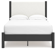 Load image into Gallery viewer, Cadmori Full Upholstered Panel Bed with Mirrored Dresser and 2 Nightstands
