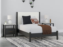 Load image into Gallery viewer, Cadmori Full Upholstered Panel Bed with Mirrored Dresser and 2 Nightstands
