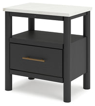 Load image into Gallery viewer, Cadmori Full Upholstered Panel Bed with Mirrored Dresser and Nightstand
