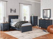 Load image into Gallery viewer, Landocken Twin Panel Bed with Mirrored Dresser and Nightstand
