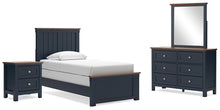 Load image into Gallery viewer, Landocken Twin Panel Bed with Mirrored Dresser and Nightstand
