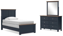 Load image into Gallery viewer, Landocken Twin Panel Bed with Mirrored Dresser
