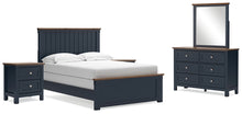 Load image into Gallery viewer, Landocken Full Panel Bed with Mirrored Dresser and 2 Nightstands
