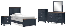 Load image into Gallery viewer, Landocken Twin Panel Bed with Mirrored Dresser, Chest and Nightstand
