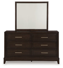 Load image into Gallery viewer, Neymorton California King Upholstered Panel Bed with Mirrored Dresser, Chest and 2 Nightstands
