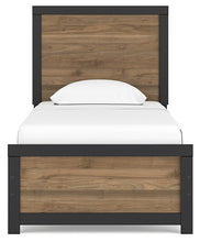 Load image into Gallery viewer, Vertani Twin Panel Bed with Mirrored Dresser
