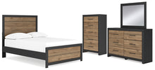 Load image into Gallery viewer, Vertani Full Panel Bed with Mirrored Dresser and Chest
