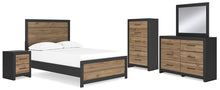 Load image into Gallery viewer, Vertani Full Panel Bed with Mirrored Dresser, Chest and Nightstand
