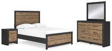 Load image into Gallery viewer, Vertani Full Panel Bed with Mirrored Dresser and Nightstand
