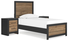 Load image into Gallery viewer, Vertani Twin Panel Bed with Nightstand
