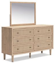 Load image into Gallery viewer, Cielden Full Panel Headboard with Mirrored Dresser
