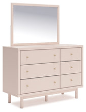 Load image into Gallery viewer, Wistenpine Full Upholstered Panel Bed with Mirrored Dresser
