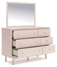 Load image into Gallery viewer, Wistenpine Full Upholstered Panel Headboard with Mirrored Dresser
