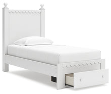 Load image into Gallery viewer, Mollviney Twin Panel Storage Bed with Mirrored Dresser
