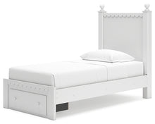 Load image into Gallery viewer, Mollviney Twin Panel Storage Bed with Mirrored Dresser
