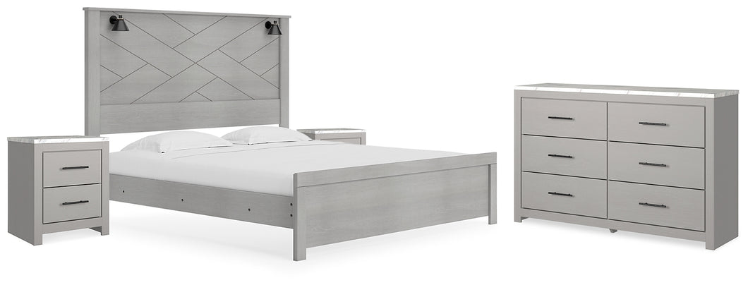 Cottonburg King Panel Bed with Dresser and 2 Nightstands