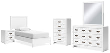 Load image into Gallery viewer, Binterglen Twin Panel Bed with Mirrored Dresser, Chest and Nightstand
