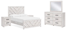 Load image into Gallery viewer, Cayboni Full Panel Bed with Mirrored Dresser and 2 Nightstands
