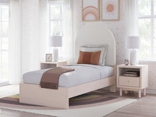 Load image into Gallery viewer, Wistenpine Twin Upholstered Panel Bed with Mirrored Dresser and Nightstand
