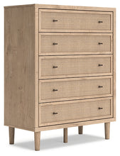 Load image into Gallery viewer, Cielden Full Upholstered Panel Bed with Mirrored Dresser, Chest and 2 Nightstands
