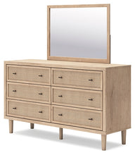 Load image into Gallery viewer, Cielden Full Upholstered Panel Bed with Mirrored Dresser and Nightstand
