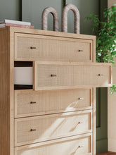 Load image into Gallery viewer, Cielden Full Upholstered Panel Bed with Mirrored Dresser, Chest and 2 Nightstands
