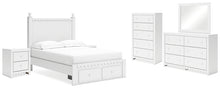 Load image into Gallery viewer, Mollviney Full Panel Storage Bed with Mirrored Dresser, Chest and 2 Nightstands
