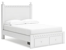 Load image into Gallery viewer, Mollviney Full Panel Storage Bed with Mirrored Dresser, Chest and 2 Nightstands
