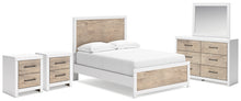 Load image into Gallery viewer, Charbitt Full Panel Bed with Mirrored Dresser and 2 Nightstands
