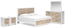 Load image into Gallery viewer, Charbitt King Panel Bed with Mirrored Dresser and 2 Nightstands
